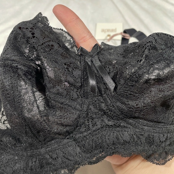 NWT PANACHE [ 32DD US ] Andorra Wireless Lace‎ Bra Bralette in Black - Picture 7 of 12